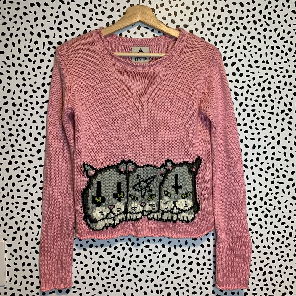 UNIF Pink Cat Sweater